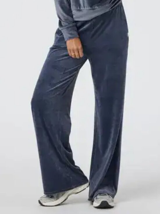 Vuori Pants - Vuori Haven Wide-Leg Lounge Pants Velour Rib Knit Azure Size M